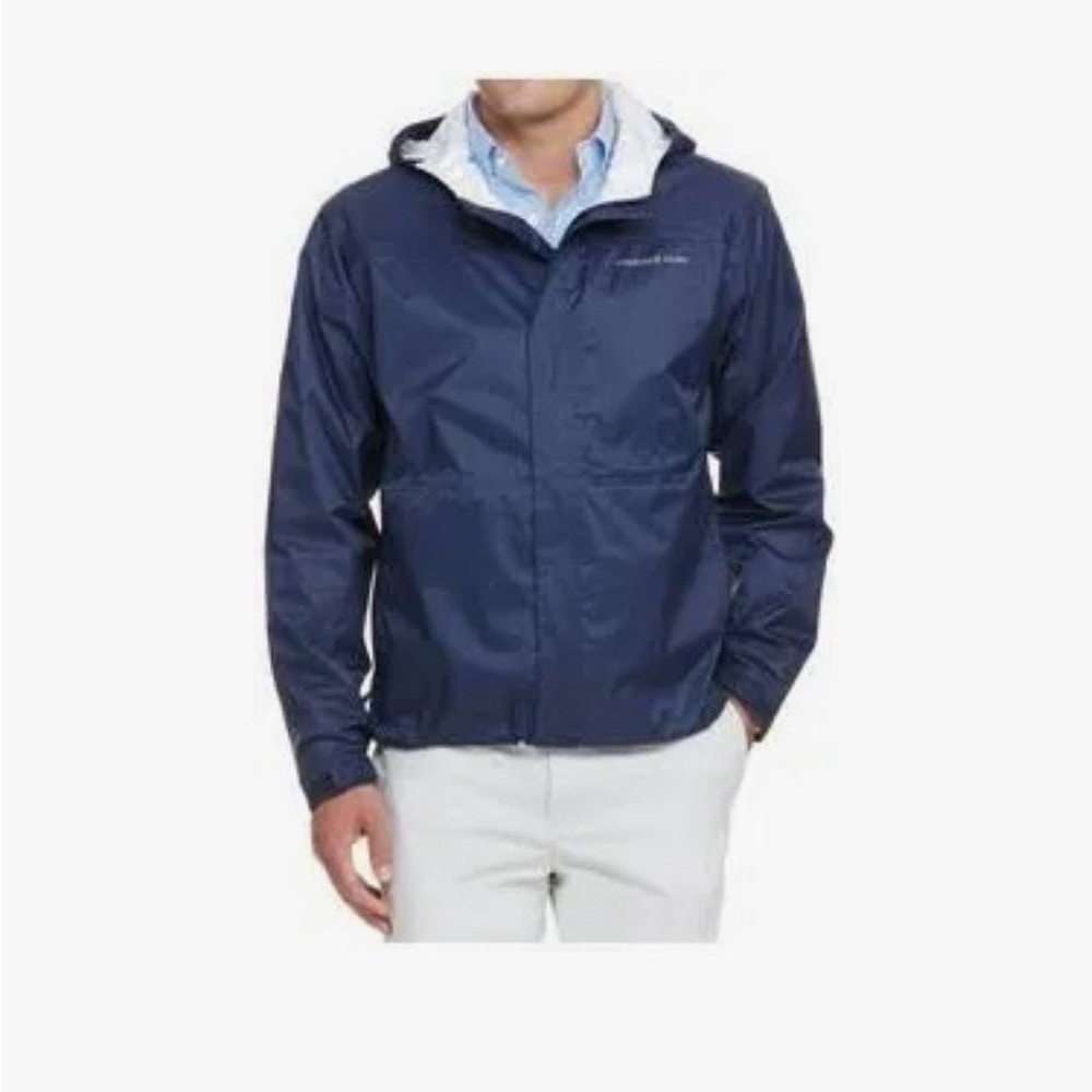 Vineyard Vines Navy Hooded Rain Jacket